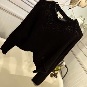 Black Cropped Long Sleeve Sweater